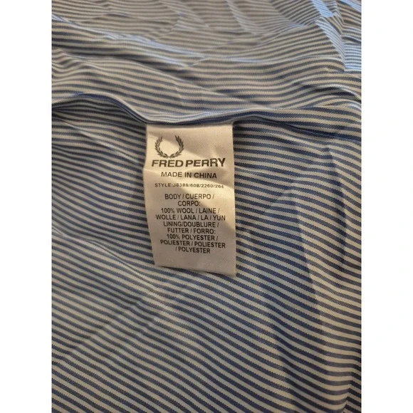 Fred Perry Wool Field Men's Jacket - Blue - 100% Wool